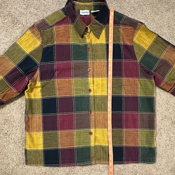 Cabin Creek Cotton Multicolor Color Block Button Down Shirt - Picture 6 of 8